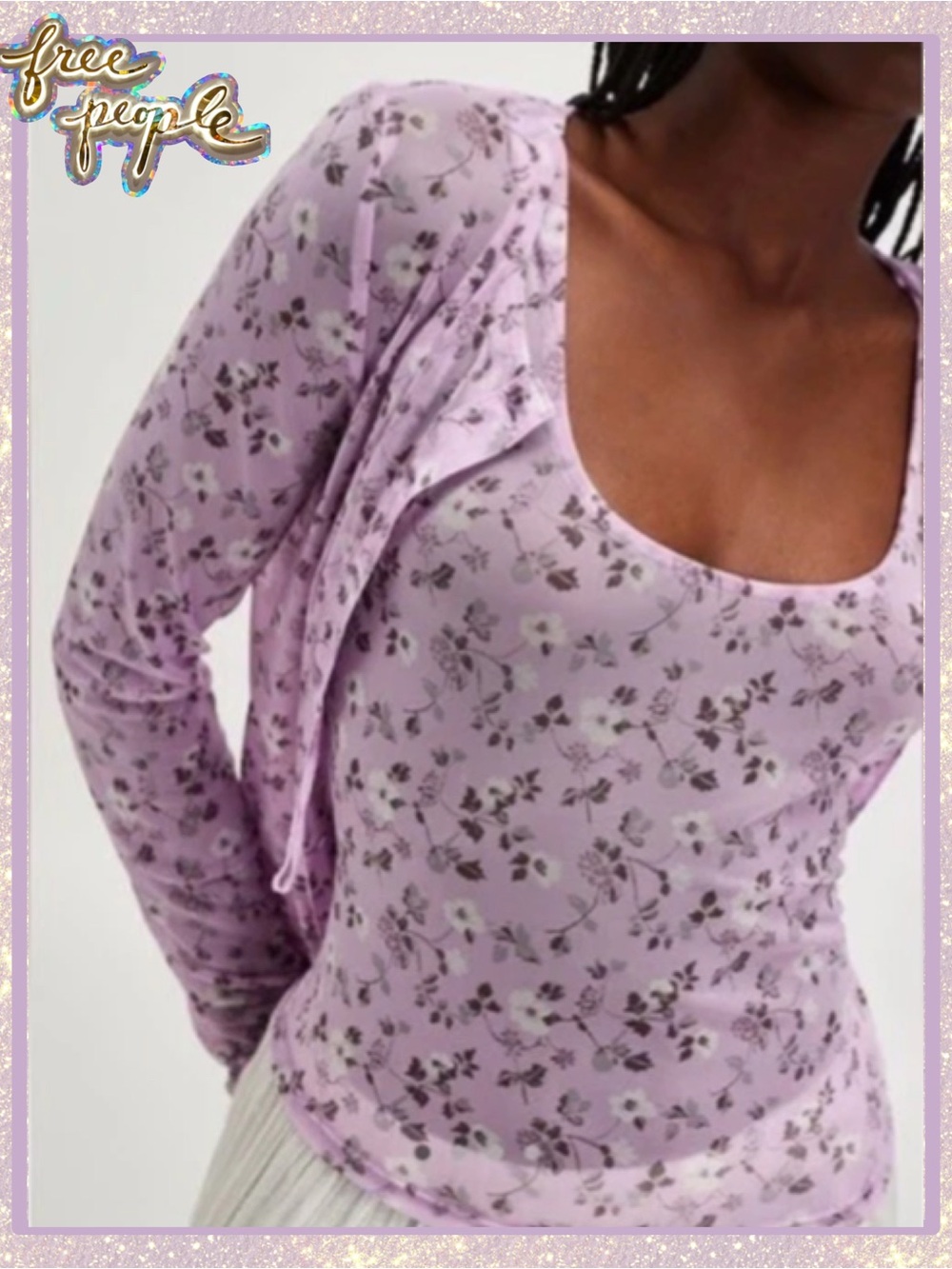 🆕 Free People Twosie For One Top Set in Lilac Combo XS